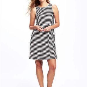 Old Navy White And Black Striped Dress